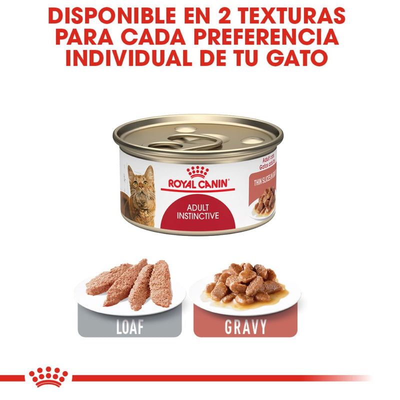 Royal Canin Adult Instinctive Thin Slices in Gravy Lata 85 gr - Alimento Húmedo Gato Adulto