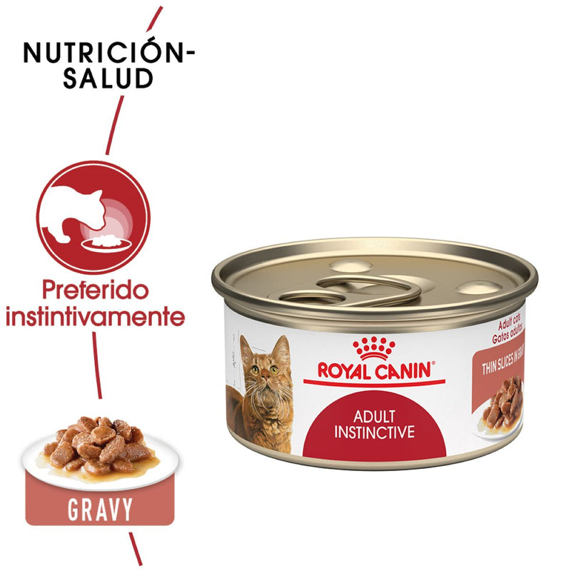 Royal Canin Adult Instinctive Thin Slices in Gravy Lata 85 gr - Alimento Húmedo Gato Adulto