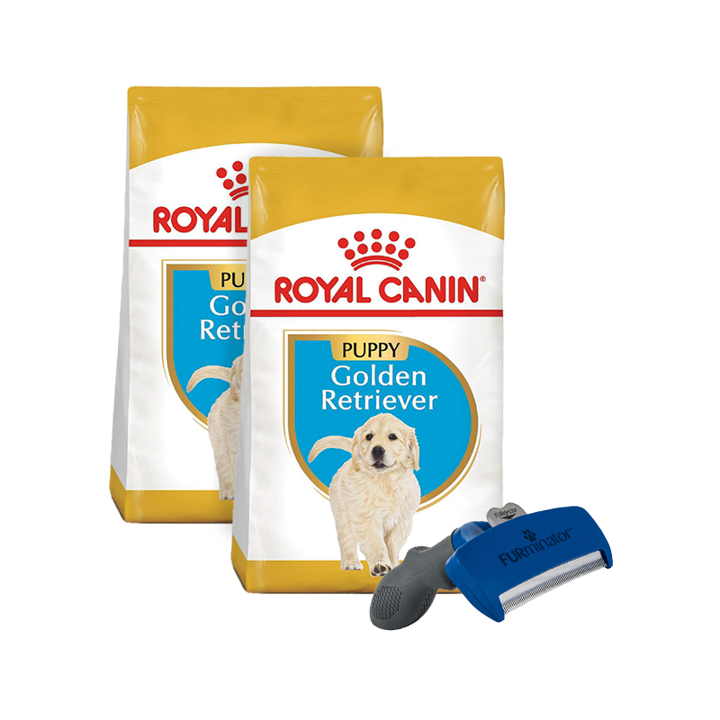 Pack 2 Bultos Royal Canin Golden Retriever Puppy 13.63 kg + Furminator de regalo