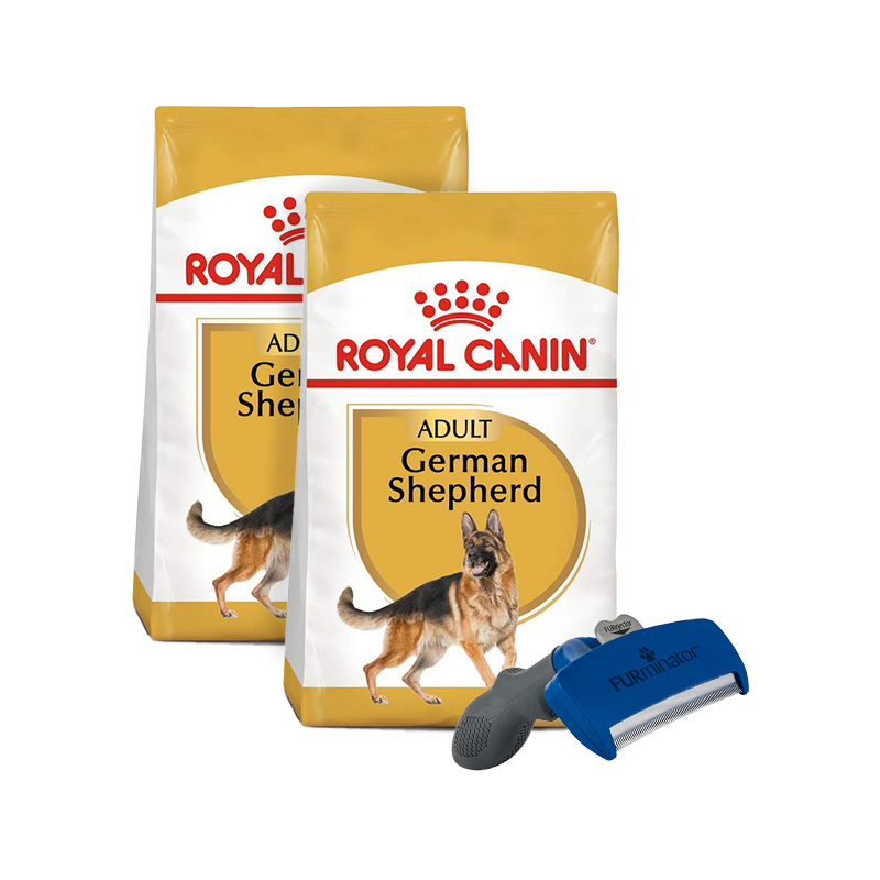 Pack 2 Bultos Royal Canin Pastor Aleman Adulto 13.6 kg + Furminator de regalo