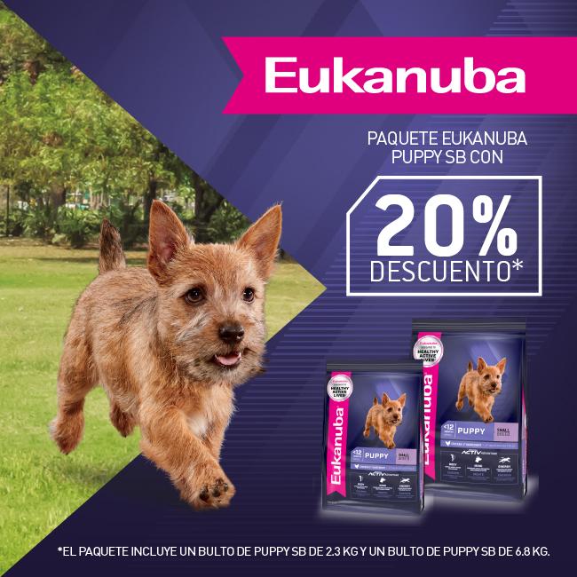 Pack Eukanuba Puppy Small Breed 6.8 + Bulto de 2.04 kg
