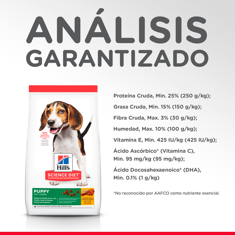 Hill's Science Diet Puppy 15.9 kg Receta Pollo y Cebada - Alimento Seco Cachorro