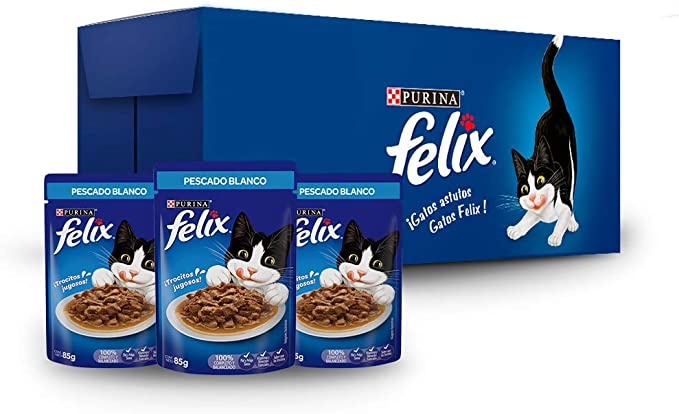 Caja de 24 Felix Pescado Blanco 85g - Alimento para gato