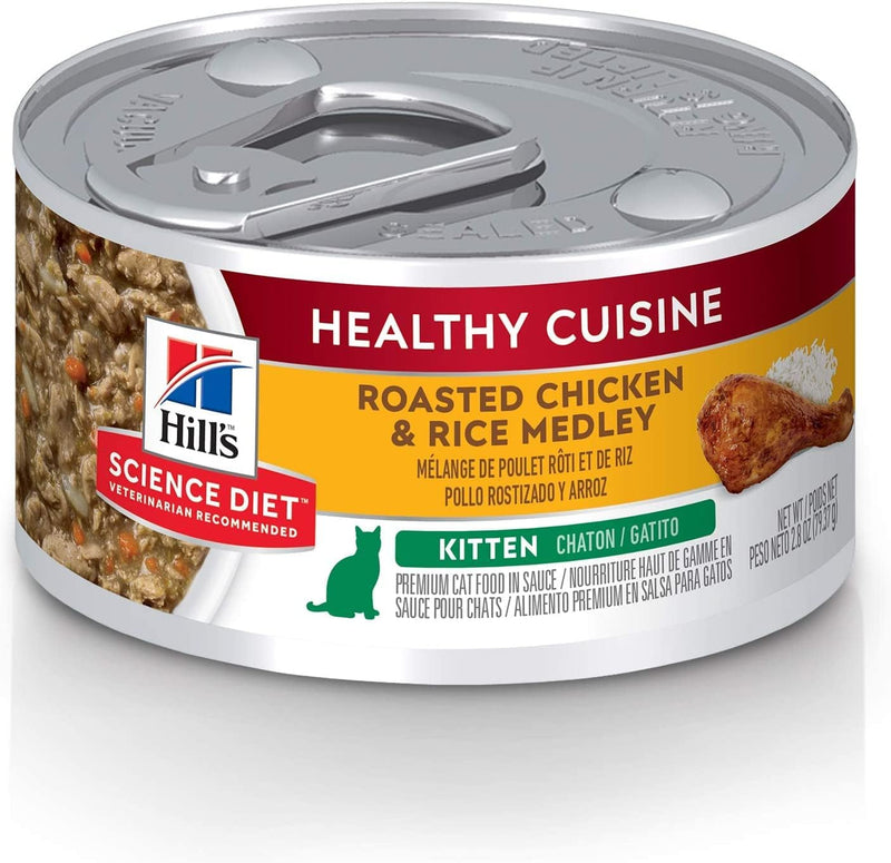Hill's Science Diet Kitten Healthy Cuisine Lata 80 gr Receta Pollo y Arroz - Alimento Húmedo Gatito