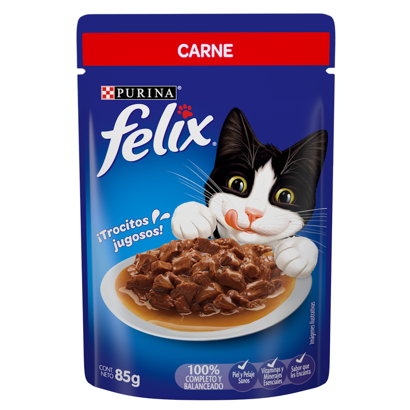Caja de 24 Felix Carne Salsa 85g - Alimento para gato