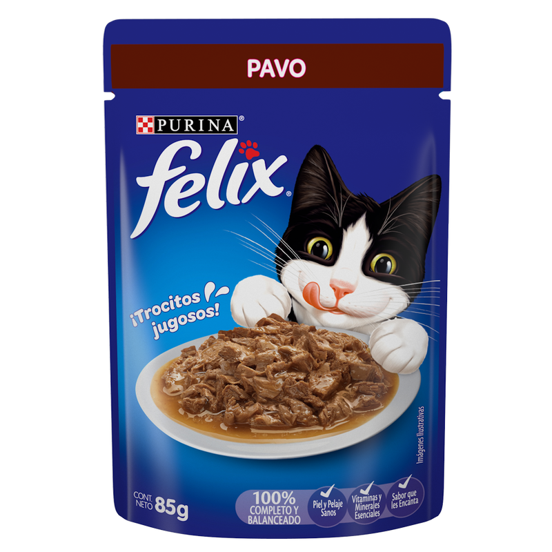 Caja de 24 Felix Pavo Salsa 85g - Alimento para gato