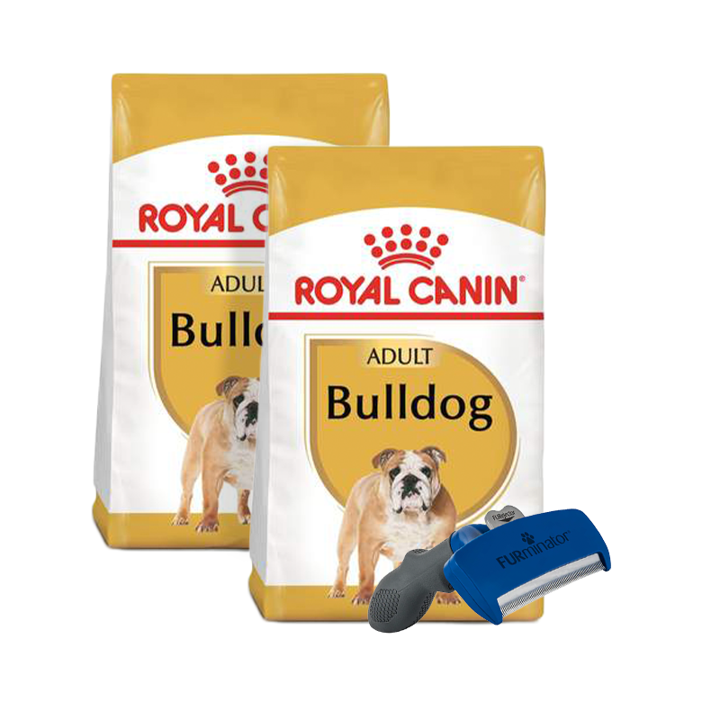 Pack 2 bultos Royal Canin Bulldog Inglés Adulto 13.63 kg + Furminator de regalo