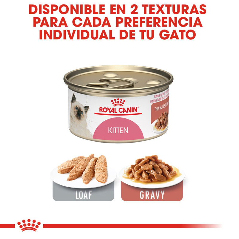 Royal Canin Kitten Instinctive Thin Slices in Gravy Lata 85gr- Alimento Húmedo Gatito