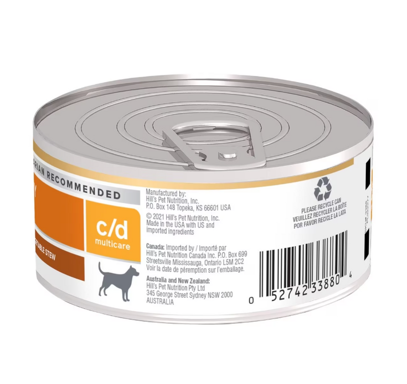 Hill's Prescription Diet c/d Multicare Canine Pollo y Vegetales Estofado Lata 150g - Alimento Húmedo para Perro