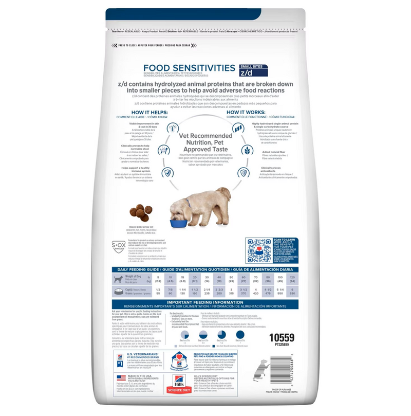 Hill's Prescription Diet z/d Small Bites Canine Proteína Hidrolizada 3.2kg- Alimento Seco Perro