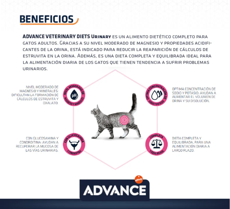 Advance Veterinary Diets Alimento Urinary Gato Adulto 1.5kg - Alimento para gato