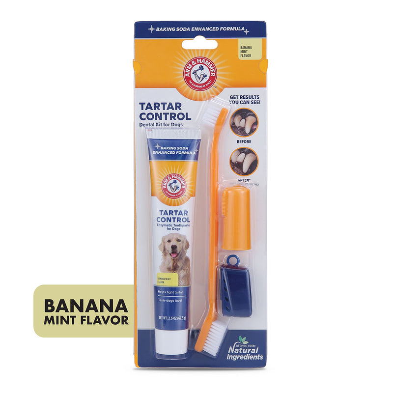 Arm & Hammer Kit Pasta Dental para Perro sabor Plátano con Menta - Vitaminas y Suplementos