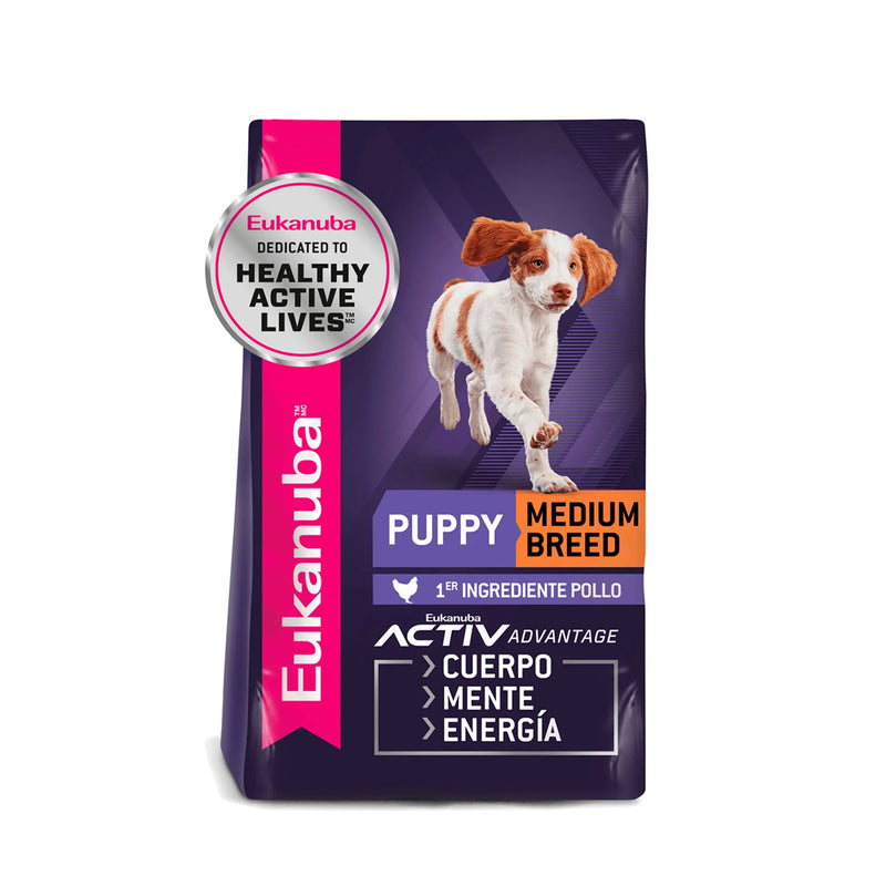 Eukanuba Puppy Medium Breed 13.6 kg - Alimento Seco Perro Cachorro Raza Mediana - CORTA CADUCIDAD