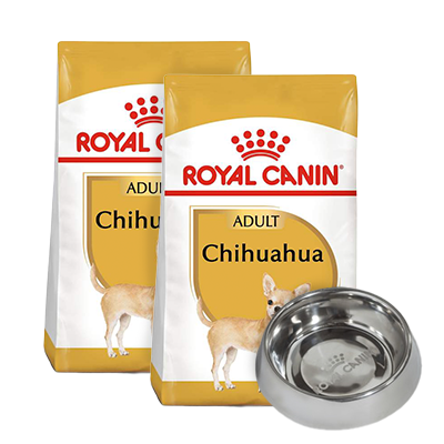 Pack Royal Canin 2 Bultos Chihuahua Adulto de 4.5 kg + Plato de regalo