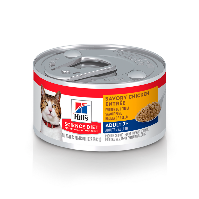 Hill's Science Diet Felino Adult 7+ Original Lata 0.15Kg Receta Pollo - Alimento Húmedo Gato Adulto