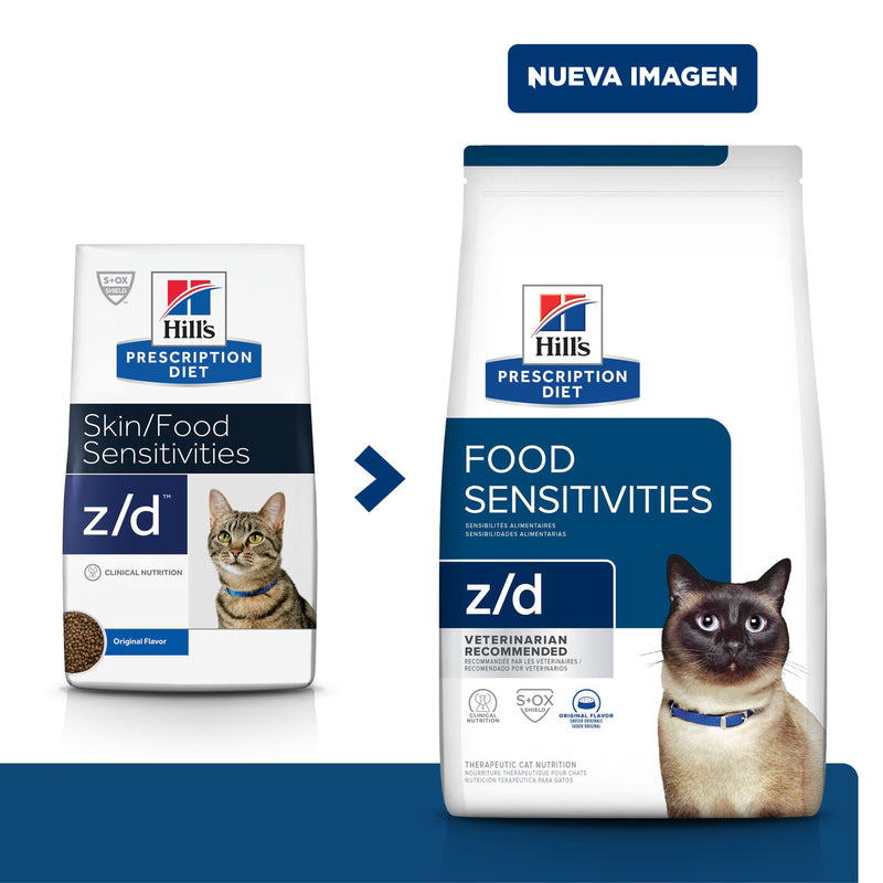 Hill's Prescription Diet z/d Feline Sensibilidades cutáneas/al alimento 1.8kg - Alimento Seco Gato