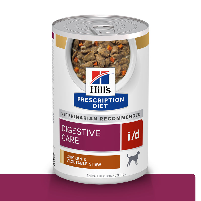 Hill's Prescription Diet i/d Canine Pollo y Vegetales Estofado Enfermedad Gastrointestinal Lata 350g - Alimento Húmedo para Perro
