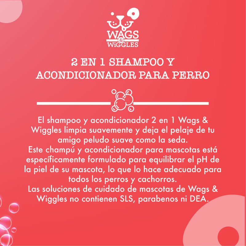 Wags & Wiggles Shampoo Y Acondicionador 2 En 1 Para Perro 473ml - Shampoo y Jabón