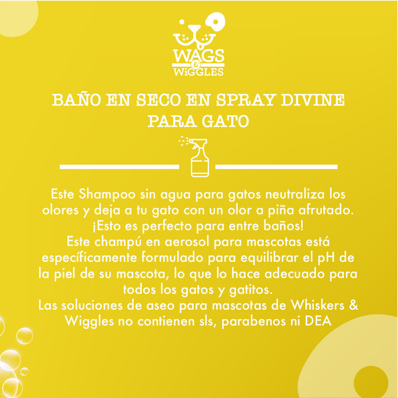 Whiskers & Wiggles Shampoo En Spray Sin Agua Para Gatos 355 ml - Shampoo y Jabón