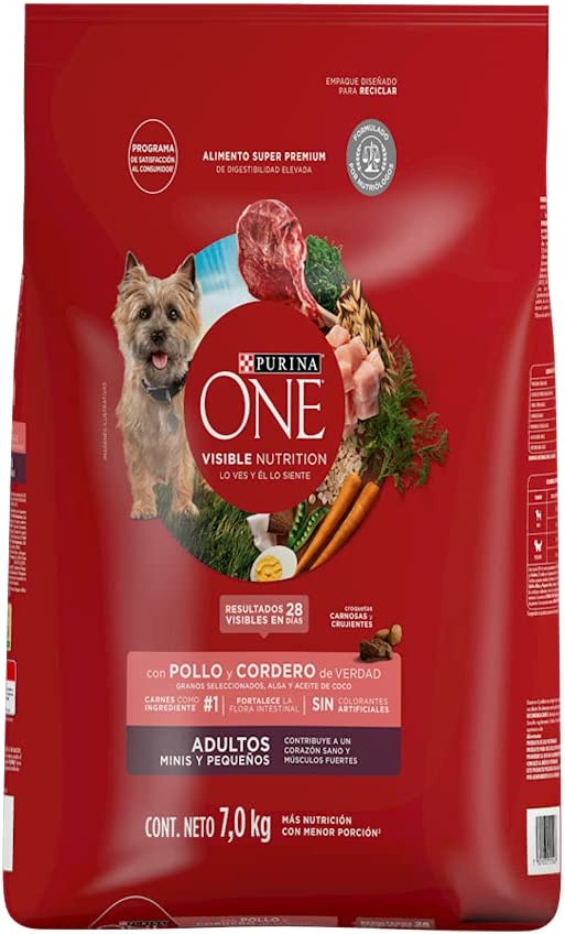 Purina One Adulto Raza Pequeña de Cordero y Pollo 7 kg - Alimento para perro