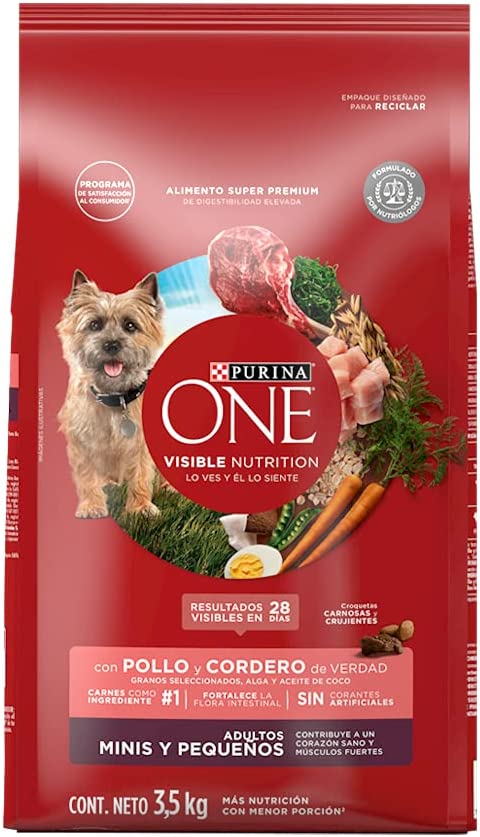 Purina One Adulto Raza Pequeña de Cordero y Pollo 3.5 kg - Alimento para perro