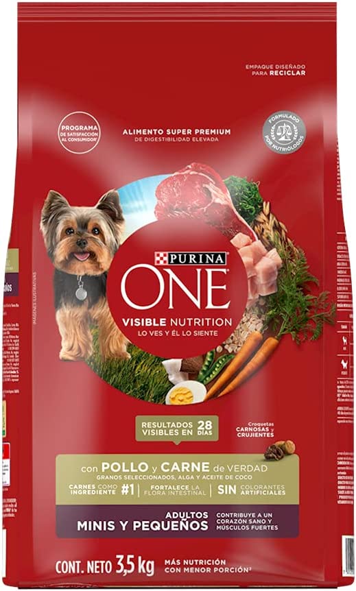 Purina One Adulto Raza Pequeña de Carne y Pollo 3.5 kg - Alimento para perro