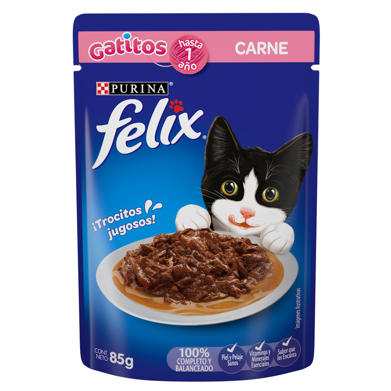 Felix Gatitos Carne Salsa 85g - Alimento para gato