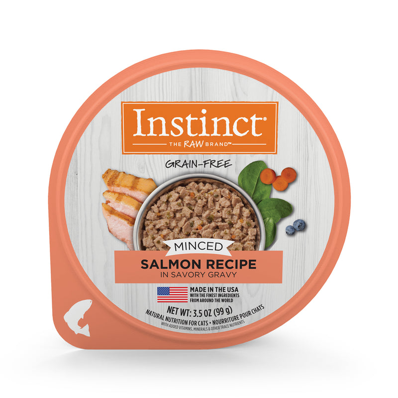 Pack Instinct Original Minced Cups Para Gato 12 Sobres Sabor Salmón 99g - Alimento para gato