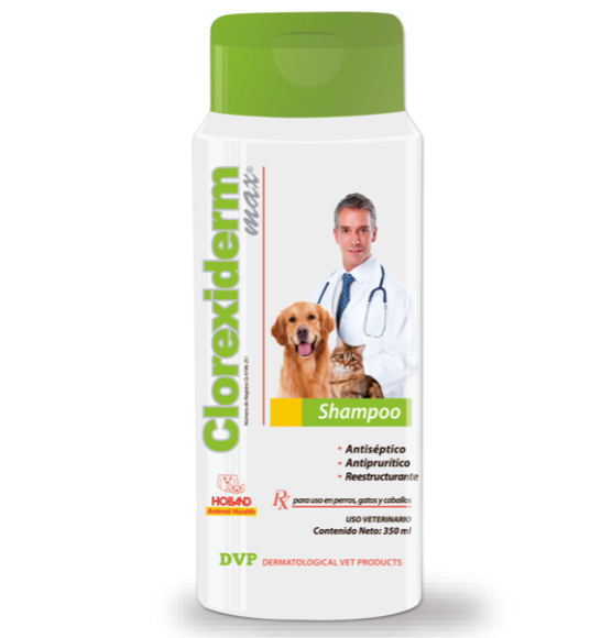 Holland Antiséptico Clorexiderm Max Shampoo 350ml - Cuidado Perros y Gatos