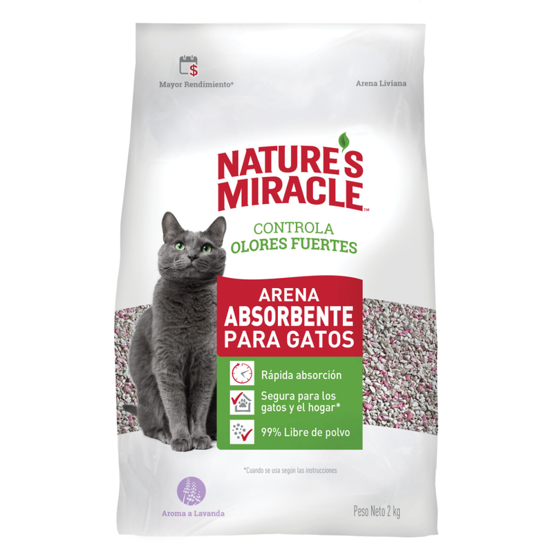 Nature's Miracle Arena para Gatos Lavanda 2kg - Arena para Gato