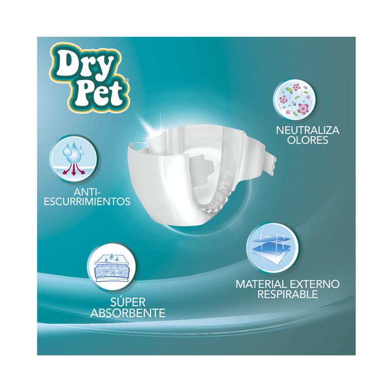 Dry Pet Pañales para Perro Extra Chico 12 pz - Accesorios