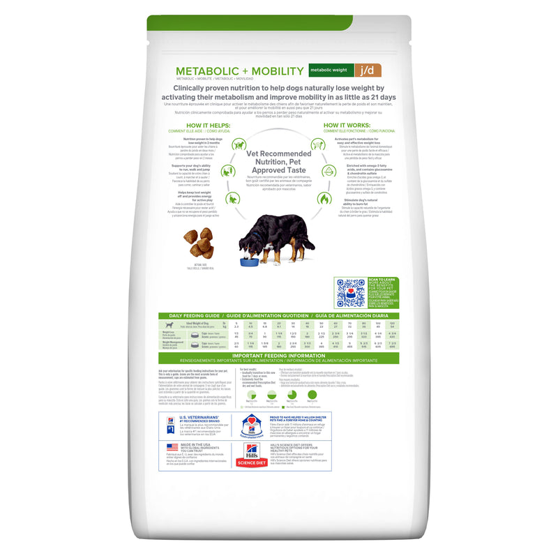 Hill's Prescription Diet Metabolic + Mobility Canine Control de Peso + Articulaciones 10.9kg - Alimento Seco Perro