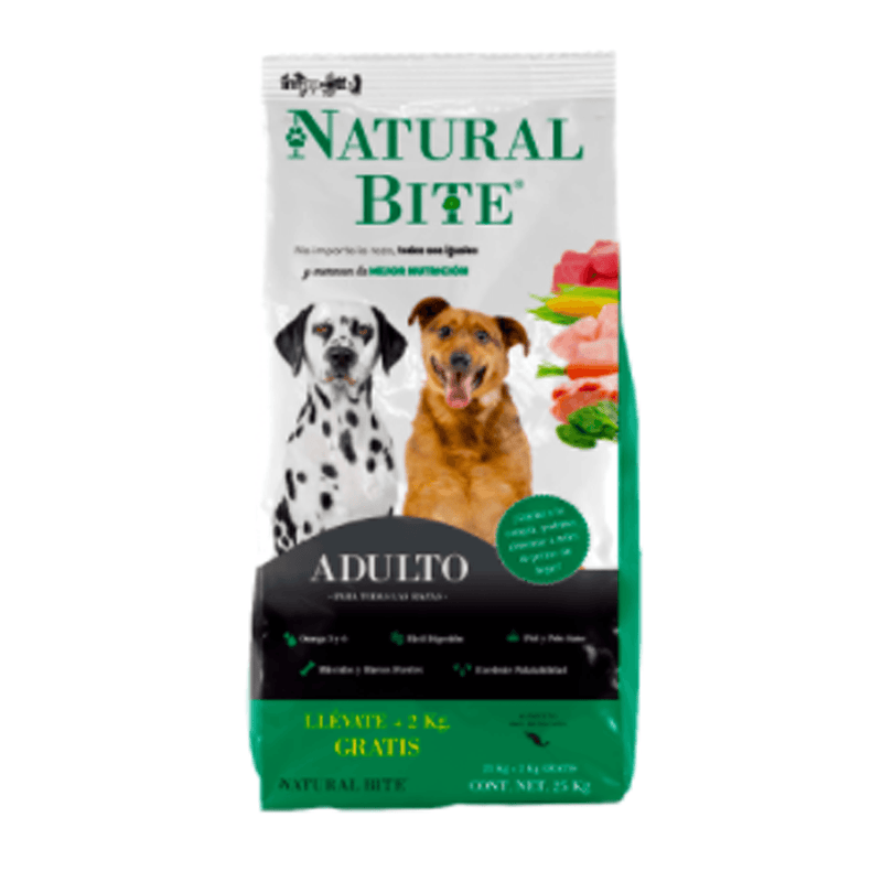 Natural Bite Adultos 25kg - Alimento para perro