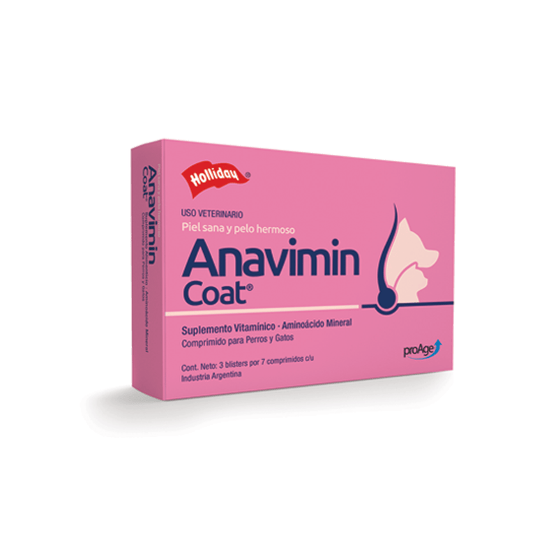 Holliday Anavimin Coat Multivitamínico 3 blisters con 7 comprimidos - Cuidado para Perros y Gatos