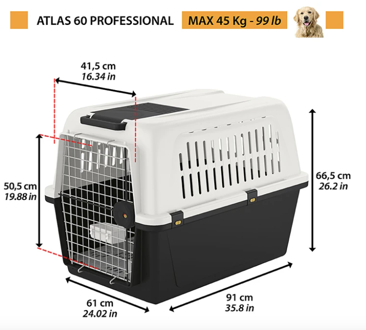 Ferplast Transportadora Atlas 60 para Perros Medianos y Grandes - Accesorios