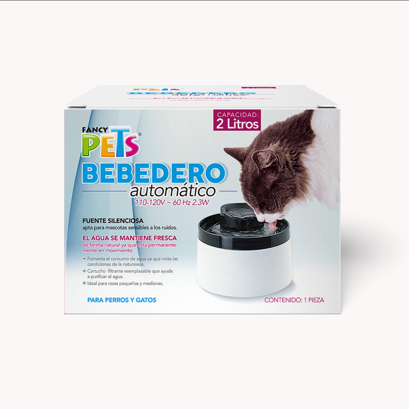 Fancy Pets Bebedero Tipo Fuente 2 Litros - Accesorios