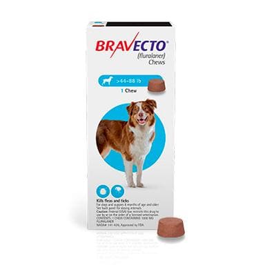 Bravecto Large Antipulgas y Garrapatas para perros de 20kg-40kg 1000mg - Cuidado para Perro