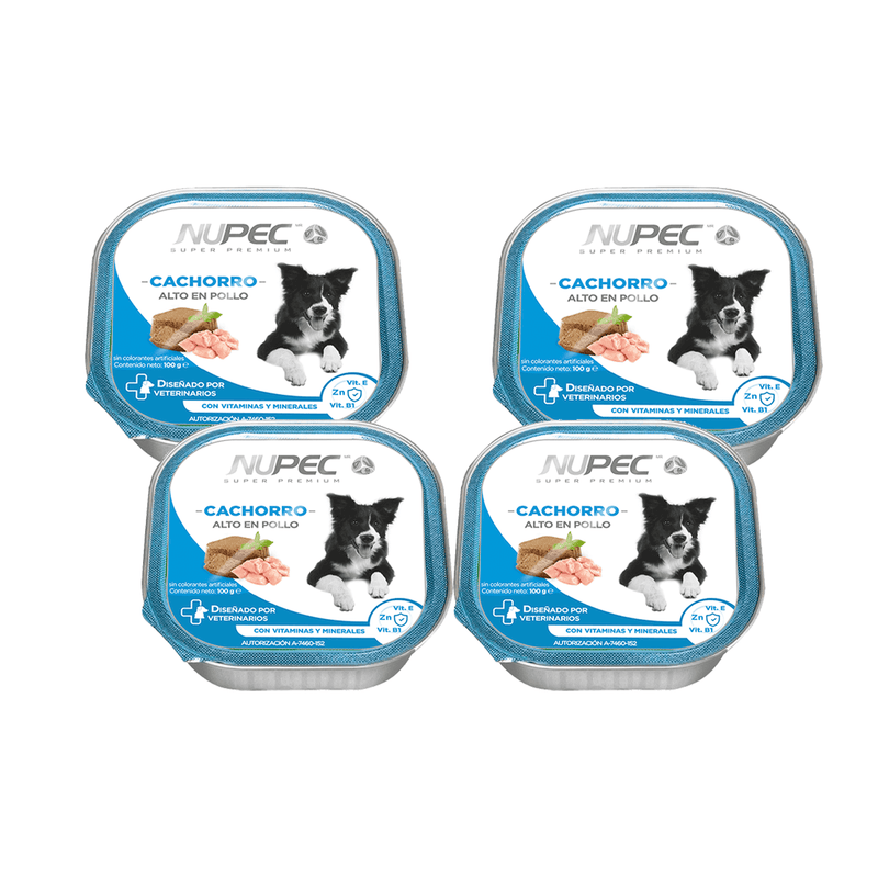 Pack Nupec 4 latas de Alimento Húmedo Cachorro  - Alimento Húmedo para Perro Cachorro