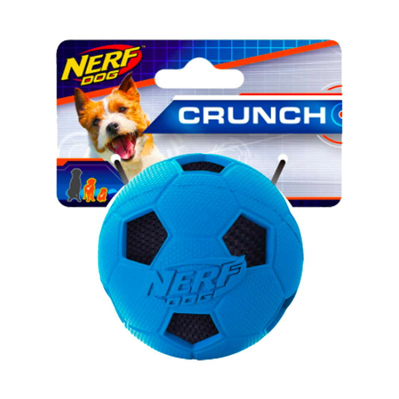 NERF Pelota Crunch de Futbol Chico  - Juguetes Perro