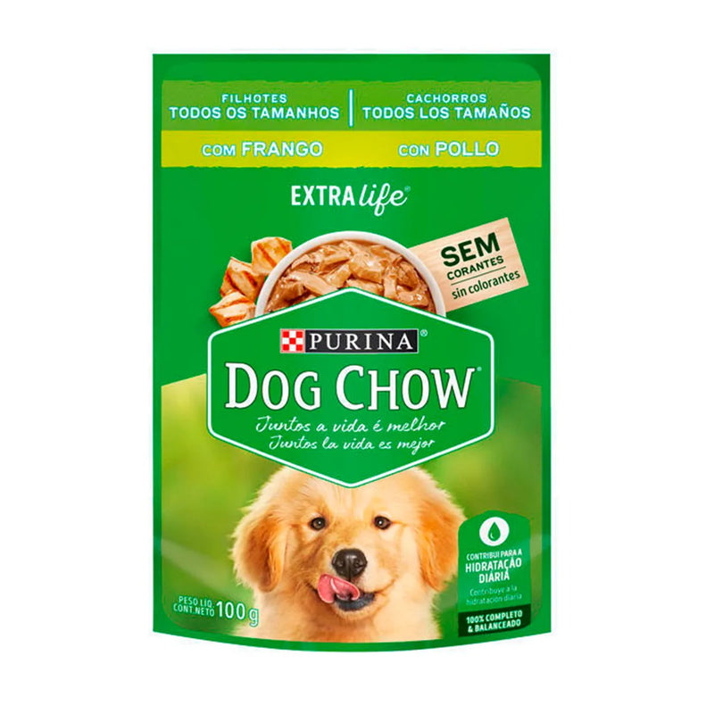 Dog Chow Pouch de Pollo para Cachorros 100gr - Alimento para perro