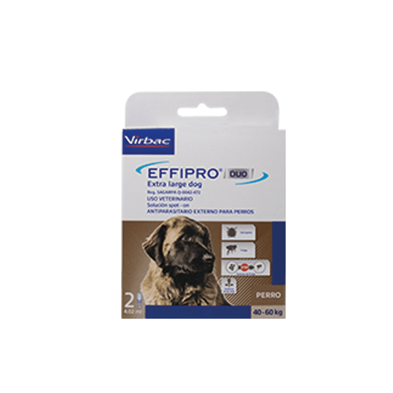 Virbac Effipro DUO Perro Razas Extra Grandes 40-60kg Caja con 2 pipetas - Cuidado para perro