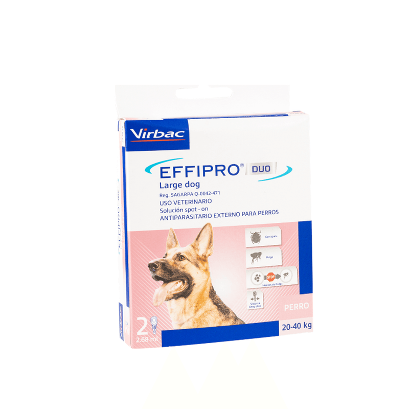 Virbac Effipro DUO Perro Razas Grandes 20-40kg Caja con 2 pipetas - Cuidado para perro