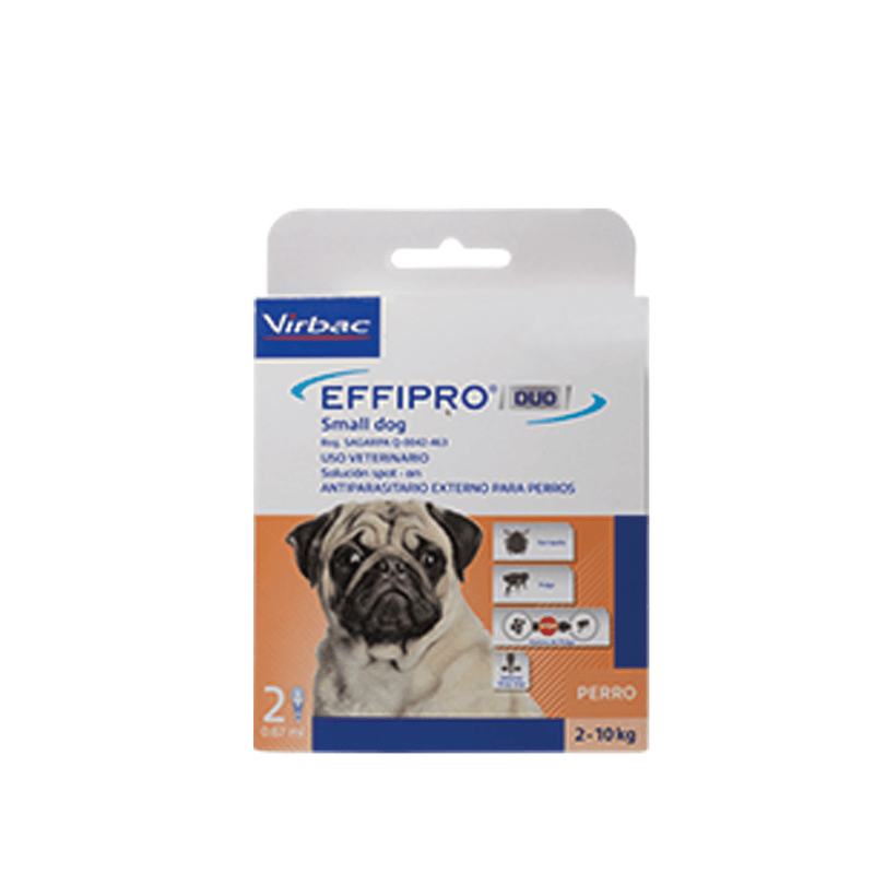 Virbac Effipro DUO Perro Razas Pequeñas 2-10kg Caja con 2 pipetas - Cuidado para perro