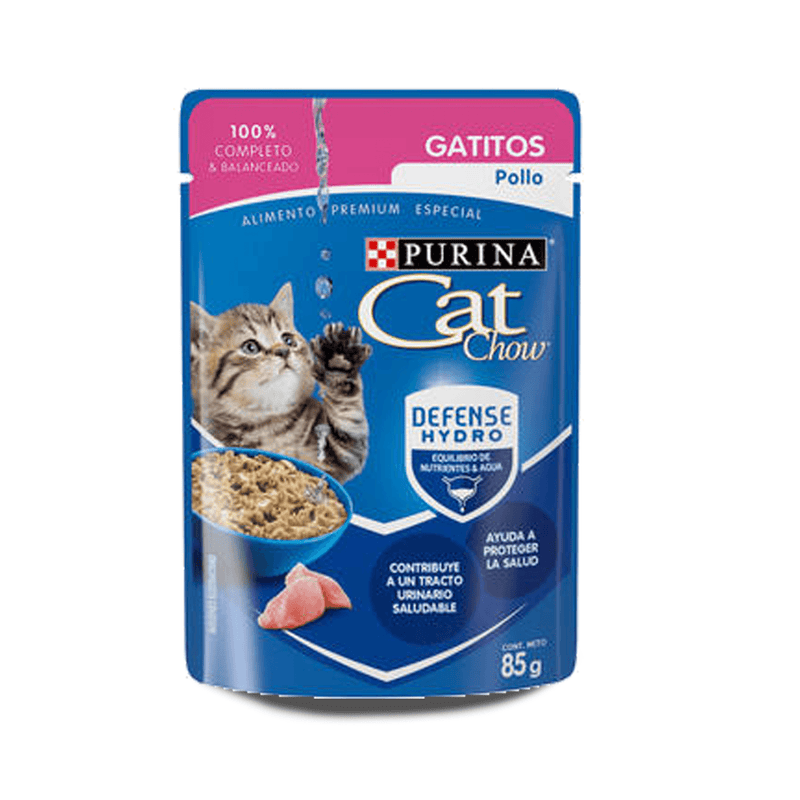 Cat Chow Pouch Defense Hydro de Pollo para Gatitos 85gr - Alimento para gato