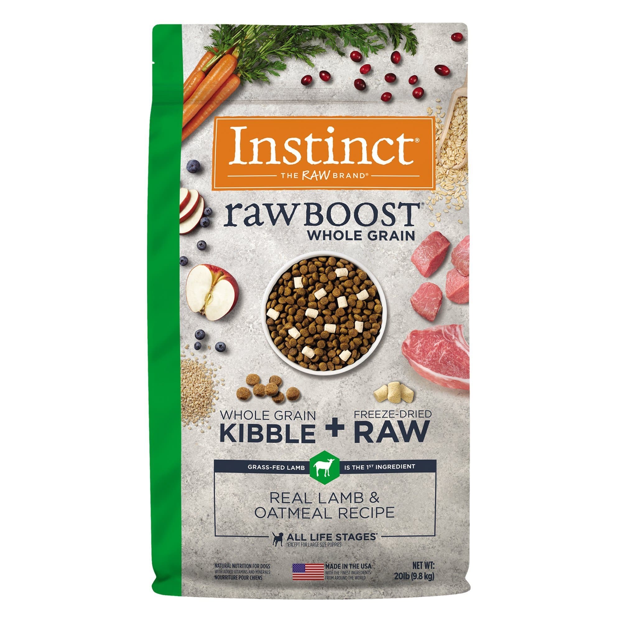 Instinct Raw Boost de Cordero con Granos y Avena Integral para Perros 9.07 kg