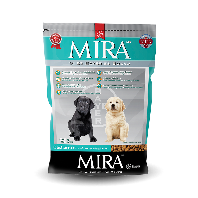 Mira de Bayer Cachorro Razas Grandes y Medianas 3kg - Alimento Seco Perro Cachorro