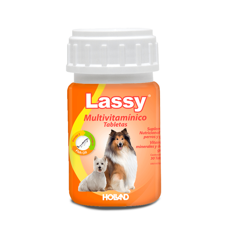 Holland Multivitamínico Lassy 30 tabletas - Cuidado Perros y Gatos