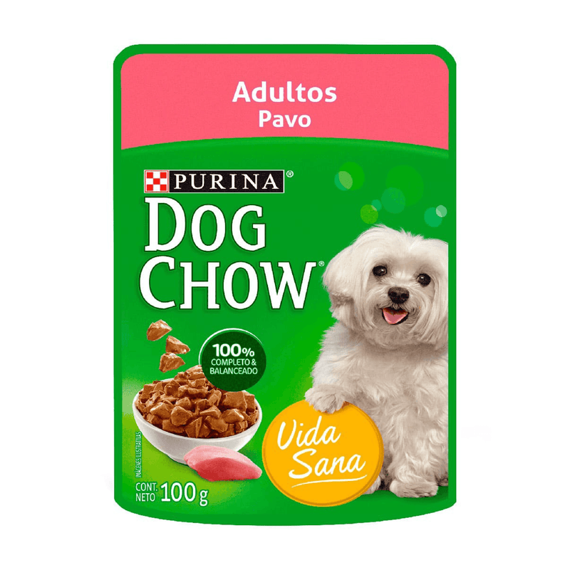 Dog Chow Pouch de Pavo para Perros Adultos 100gr - Alimento para perro