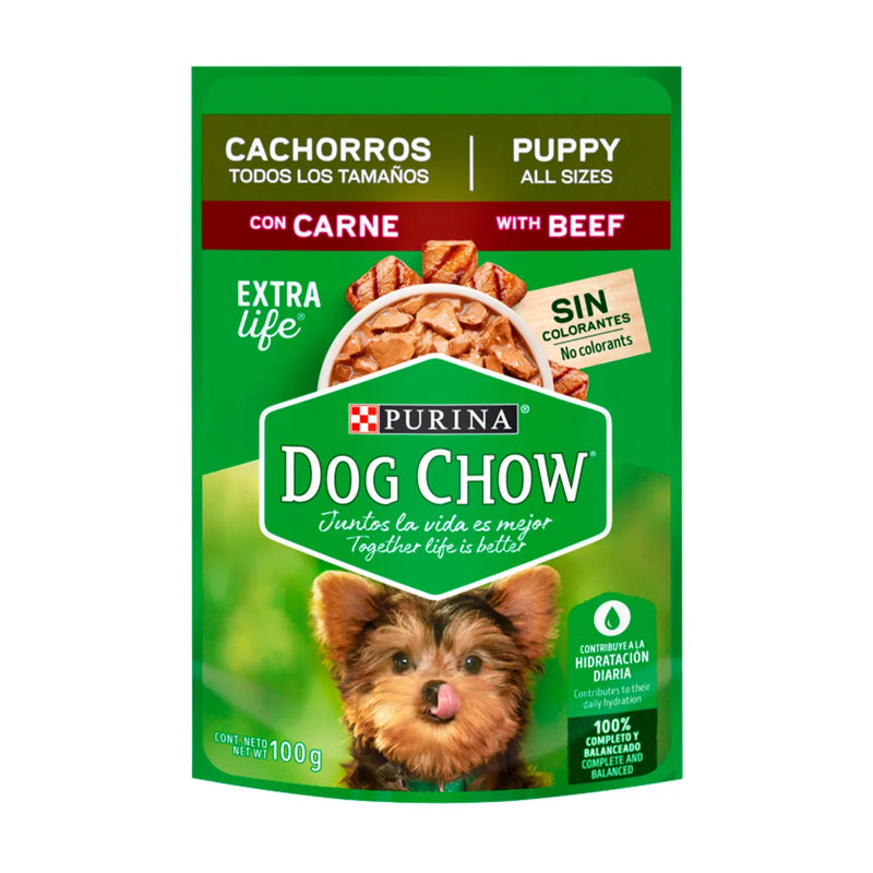 Dog Chow Pouch de Carne para Cachorros 100gr - Alimento para perro