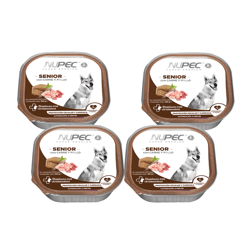 Pack Nupec 4 latas de Perro Senior  - Alimento Húmedo para Perro Adulto